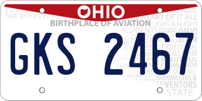 OH license plate GKS2467