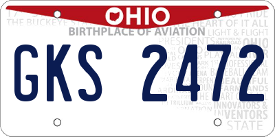 OH license plate GKS2472