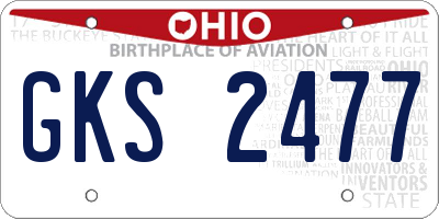 OH license plate GKS2477