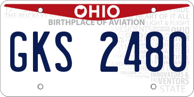 OH license plate GKS2480