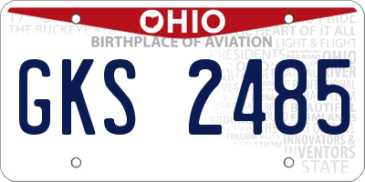 OH license plate GKS2485