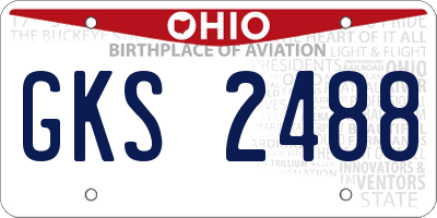 OH license plate GKS2488