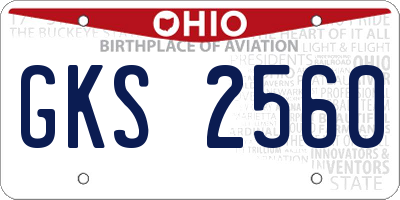 OH license plate GKS2560
