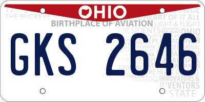 OH license plate GKS2646