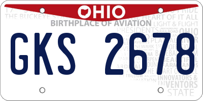 OH license plate GKS2678