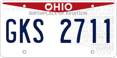 OH license plate GKS2711
