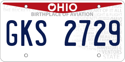 OH license plate GKS2729