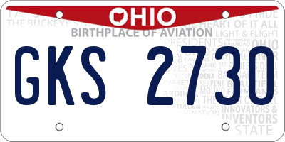 OH license plate GKS2730