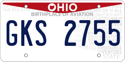OH license plate GKS2755