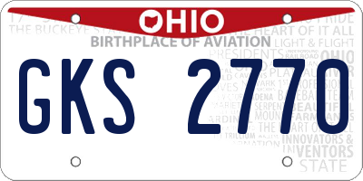 OH license plate GKS2770