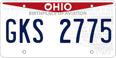 OH license plate GKS2775