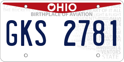 OH license plate GKS2781