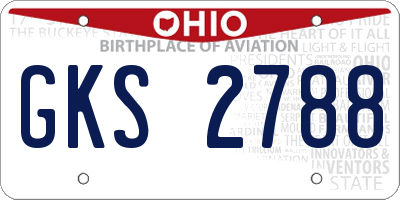 OH license plate GKS2788