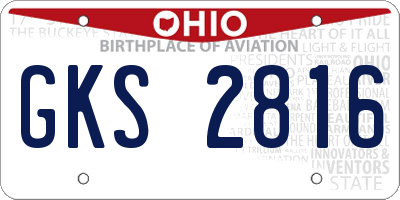 OH license plate GKS2816