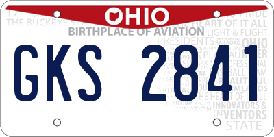 OH license plate GKS2841