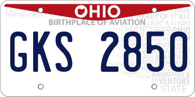 OH license plate GKS2850