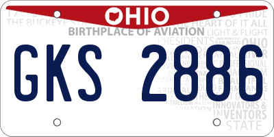 OH license plate GKS2886