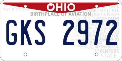 OH license plate GKS2972