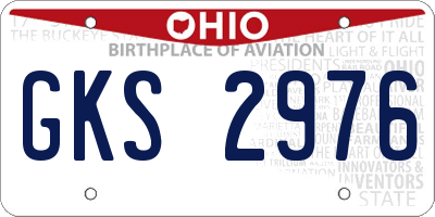 OH license plate GKS2976