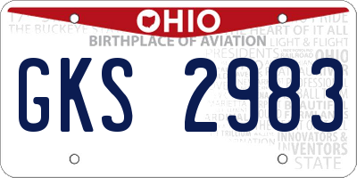 OH license plate GKS2983