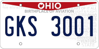 OH license plate GKS3001