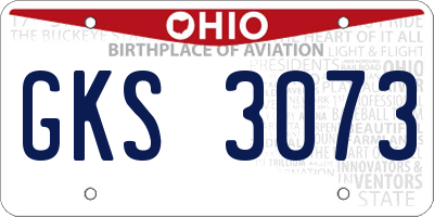 OH license plate GKS3073