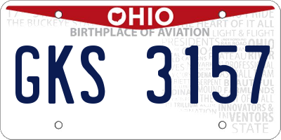 OH license plate GKS3157