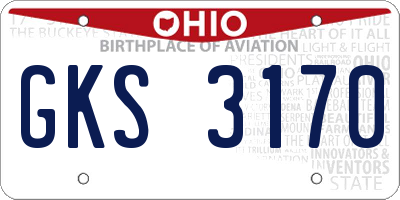 OH license plate GKS3170
