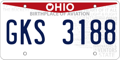 OH license plate GKS3188