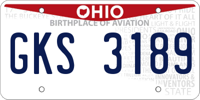 OH license plate GKS3189