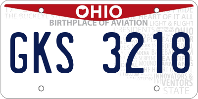 OH license plate GKS3218