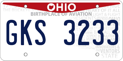 OH license plate GKS3233