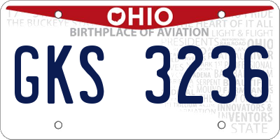 OH license plate GKS3236