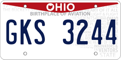 OH license plate GKS3244