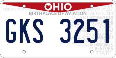 OH license plate GKS3251