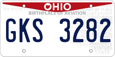OH license plate GKS3282