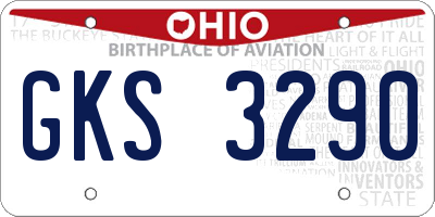 OH license plate GKS3290