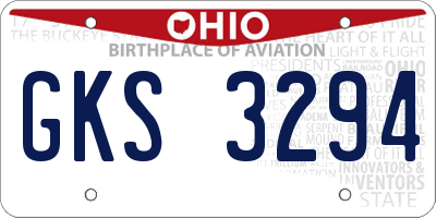 OH license plate GKS3294