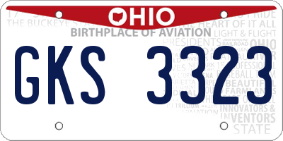 OH license plate GKS3323