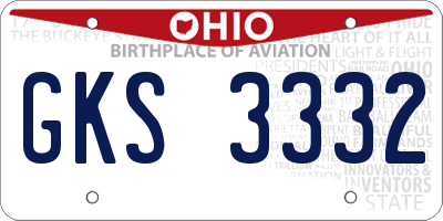 OH license plate GKS3332