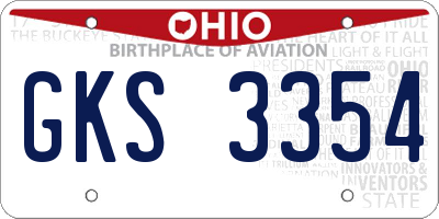 OH license plate GKS3354