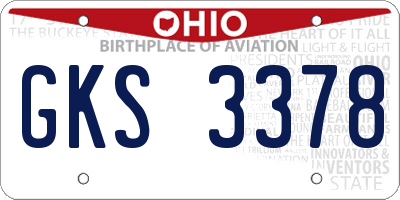 OH license plate GKS3378