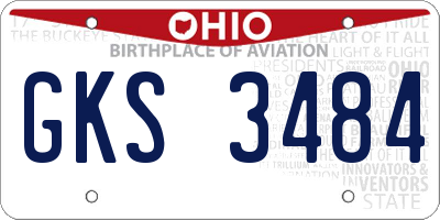OH license plate GKS3484