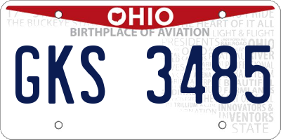 OH license plate GKS3485