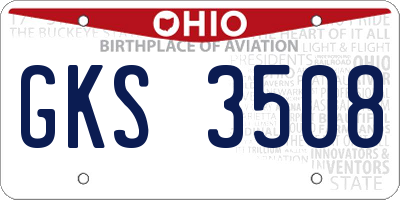 OH license plate GKS3508