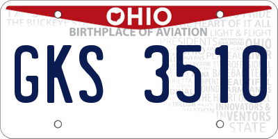OH license plate GKS3510