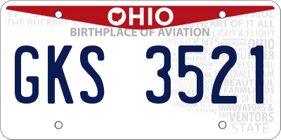 OH license plate GKS3521