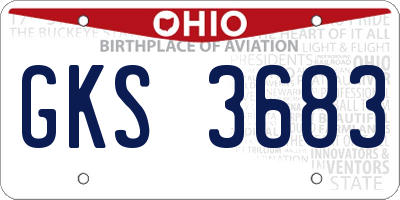 OH license plate GKS3683