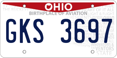 OH license plate GKS3697