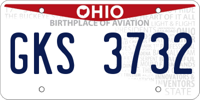 OH license plate GKS3732